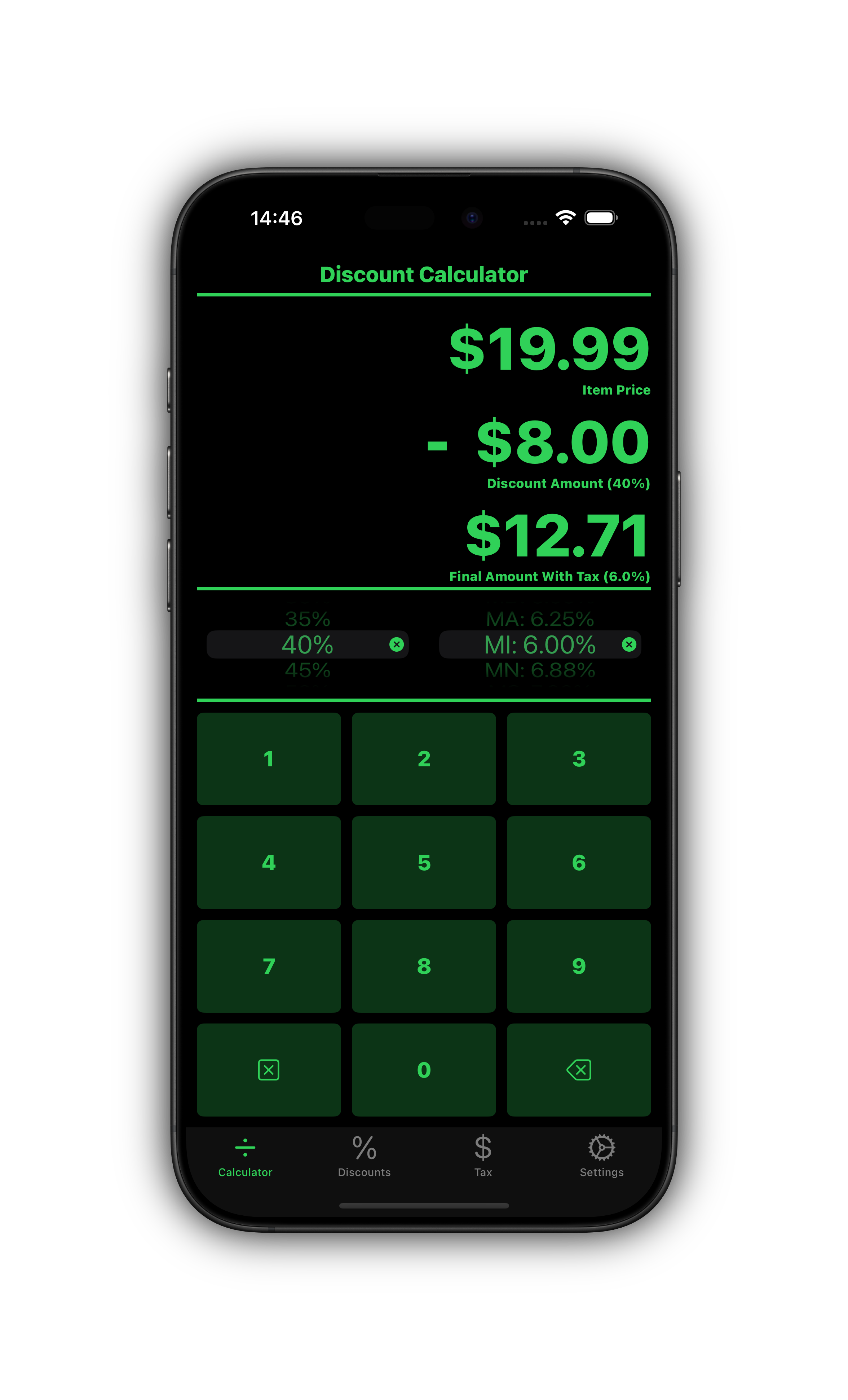 Discount Calculator app preview